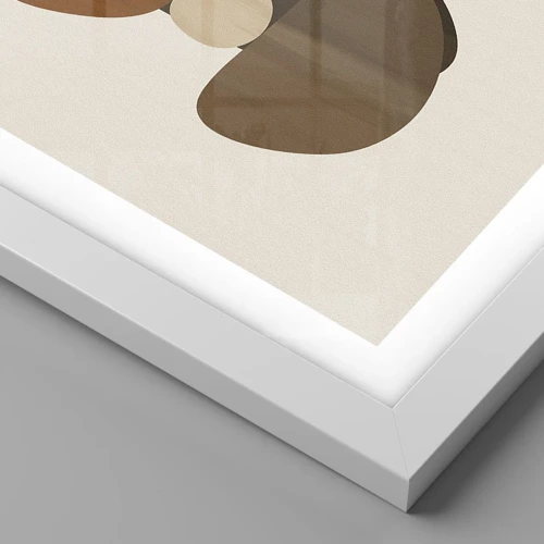 Poster in white frmae - Composition in Brown - 30x30 cm