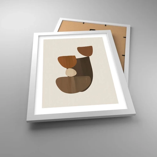Poster in white frmae - Composition in Brown - 30x40 cm