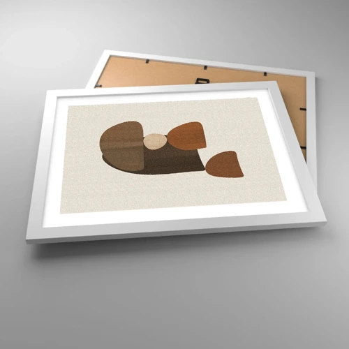 Poster in white frmae - Composition in Brown - 40x30 cm