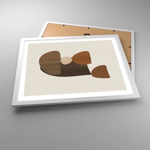 Poster in white frmae - Composition in Brown - 50x40 cm