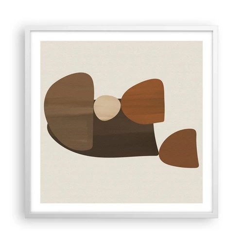 Poster in white frmae - Composition in Brown - 60x60 cm