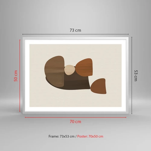 Poster in white frmae - Composition in Brown - 70x50 cm