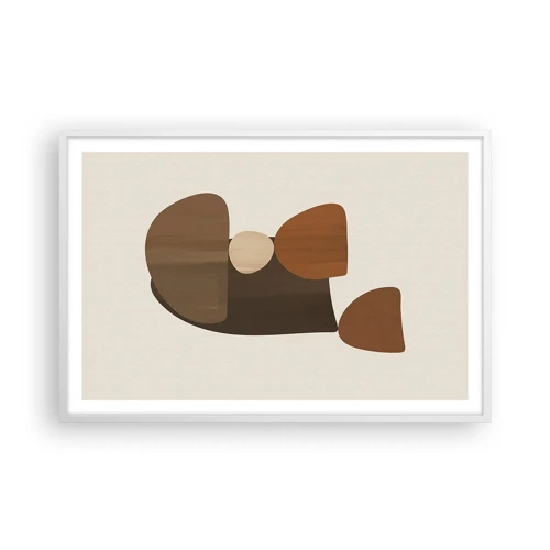 Poster in white frmae - Composition in Brown - 91x61 cm