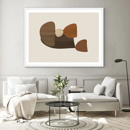 Poster in white frmae - Composition in Brown - 91x61 cm