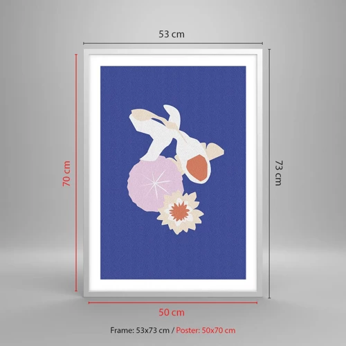 Poster in white frmae - Composition of Flowers and Buds - 50x70 cm