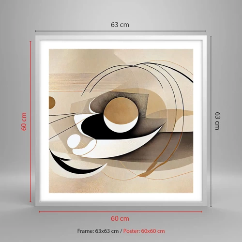 Poster in white frmae - Composition -the Heart of Things - 60x60 cm
