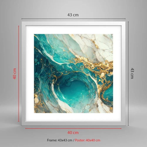 Poster in white frmae - Composition with Veins of Gold - 40x40 cm