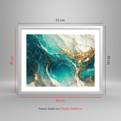 Poster in white frmae - Composition with Veins of Gold - 50x40 cm
