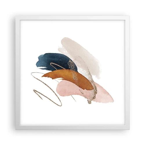 Poster in white frmae - Composition with Wings - 40x40 cm