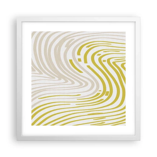 Poster in white frmae - Composition with a Gentle Curve - 40x40 cm