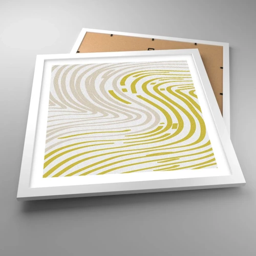 Poster in white frmae - Composition with a Gentle Curve - 40x40 cm