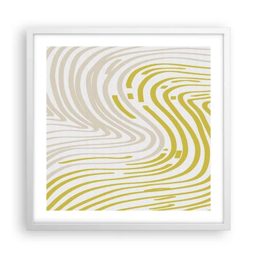 Poster in white frmae - Composition with a Gentle Curve - 50x50 cm