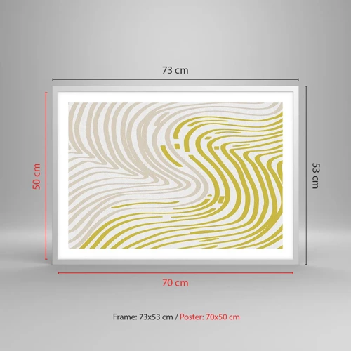 Poster in white frmae - Composition with a Gentle Curve - 70x50 cm