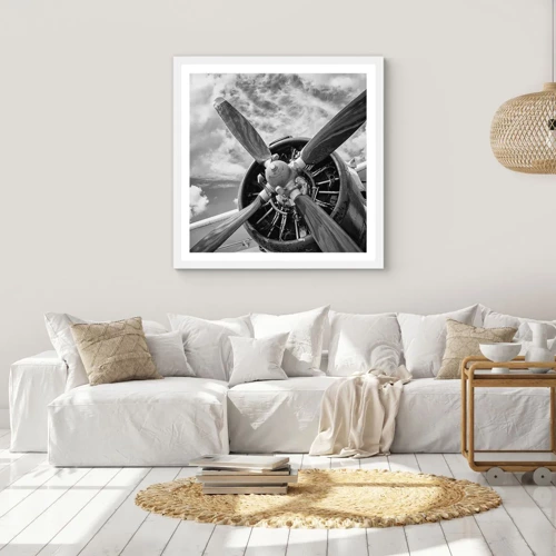 Poster in white frmae - Conquerer of the Skies - 60x60 cm