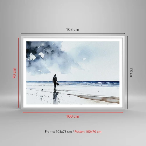 Poster in white frmae - Conversation with the Sea - 100x70 cm