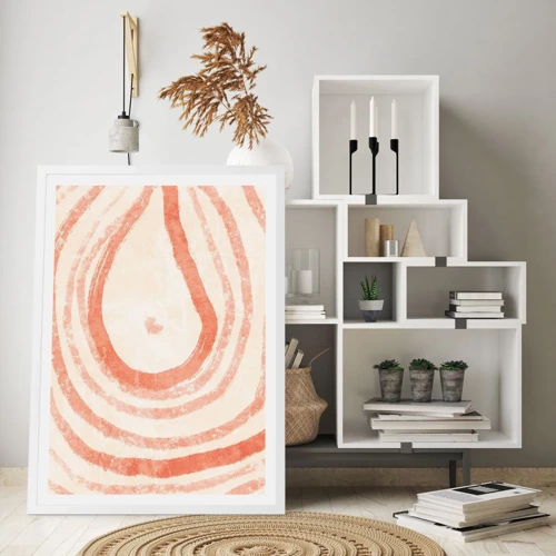 Poster in white frmae - Coral Circles - Composition - 30x40 cm