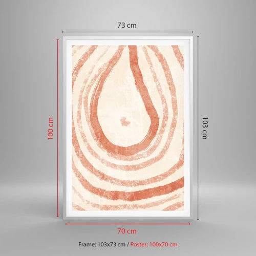 Poster in white frmae - Coral Circles - Composition - 70x100 cm