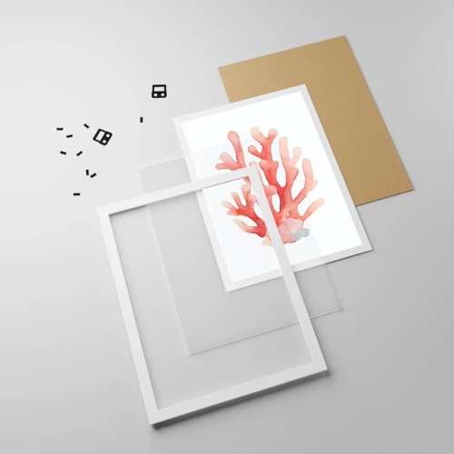 Poster in white frmae - Coral Colour Colars - 30x40 cm