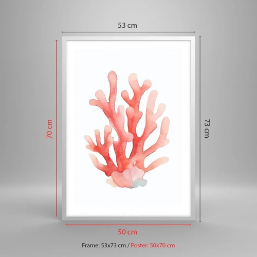 Poster in white frmae - Coral Colour Colars - 50x70 cm