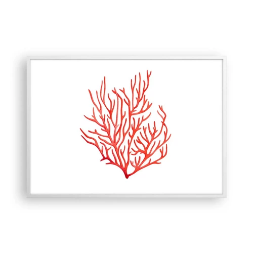 Poster in white frmae - Coral Filigree - 100x70 cm