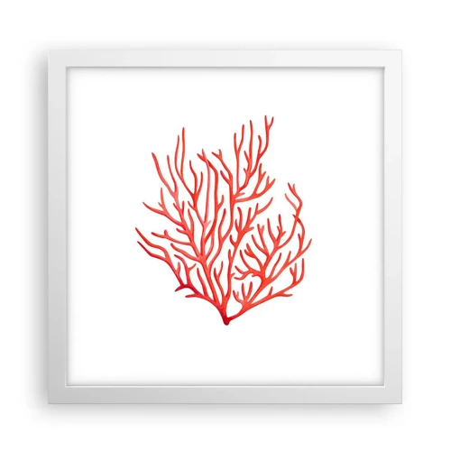 Poster in white frmae - Coral Filigree - 30x30 cm