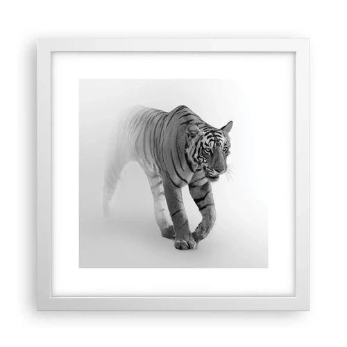 Poster in white frmae - Crouching in Fog - 30x30 cm
