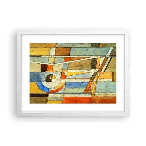 Poster in white frmae - Cubism on a Construction Site - 40x30 cm