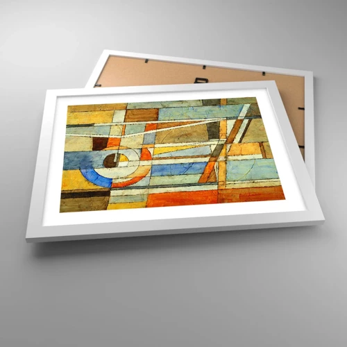 Poster in white frmae - Cubism on a Construction Site - 40x30 cm