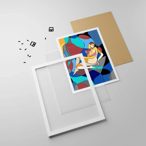 Poster in white frmae - Cubist Nude - 30x40 cm