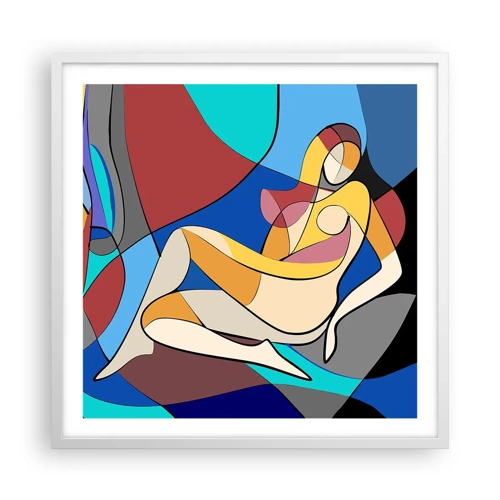 Poster in white frmae - Cubist Nude - 60x60 cm