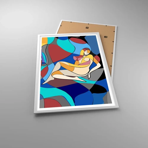 Poster in white frmae - Cubist Nude - 61x91 cm