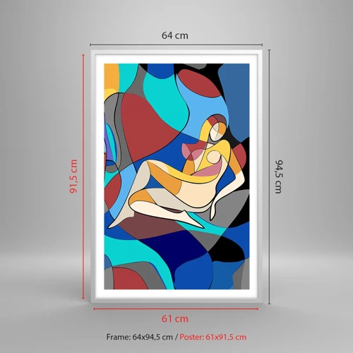 Poster in white frmae - Cubist Nude - 61x91 cm