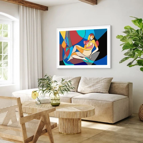 Poster in white frmae - Cubist Nude - 91x61 cm