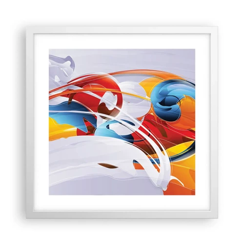 Poster in white frmae - Dance of Elements - 40x40 cm