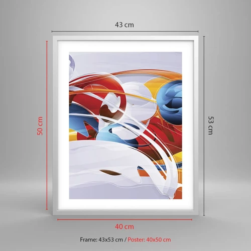 Poster in white frmae - Dance of Elements - 40x50 cm