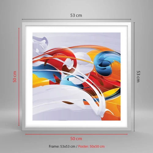 Poster in white frmae - Dance of Elements - 50x50 cm