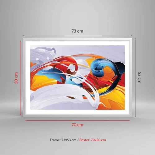 Poster in white frmae - Dance of Elements - 70x50 cm