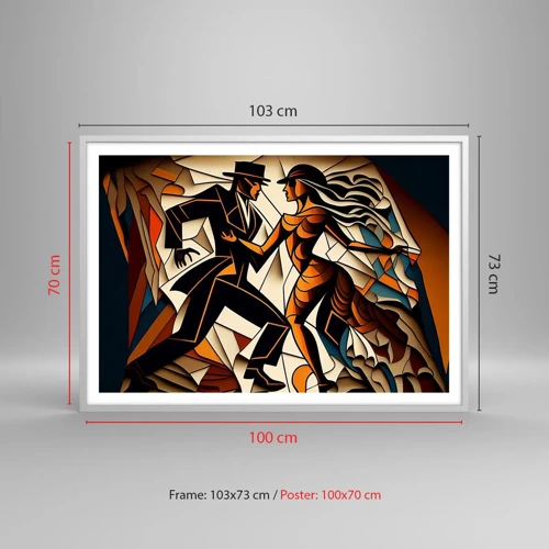 Poster in white frmae - Dance of Passion  - 100x70 cm