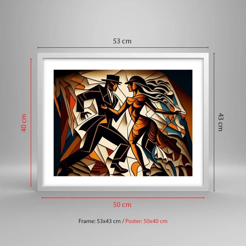 Poster in white frmae - Dance of Passion  - 50x40 cm