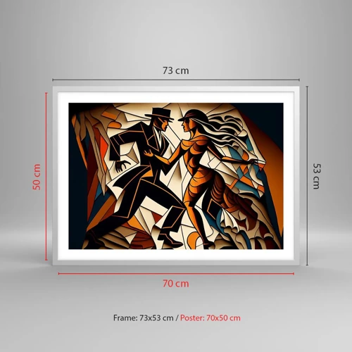 Poster in white frmae - Dance of Passion  - 70x50 cm