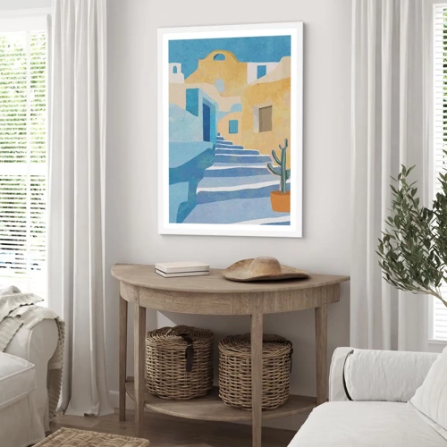 Poster in white frmae - Day in an Arabic City - 70x100 cm