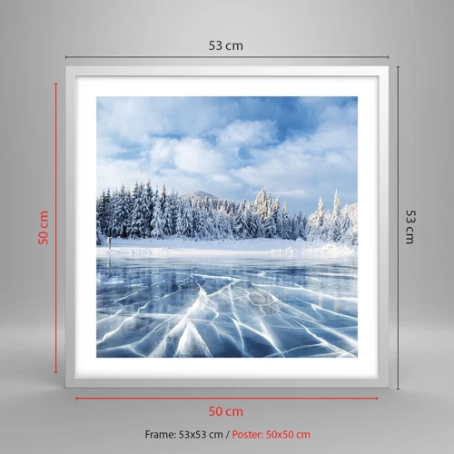 Poster in white frmae - Dazling and Crystalline View - 50x50 cm