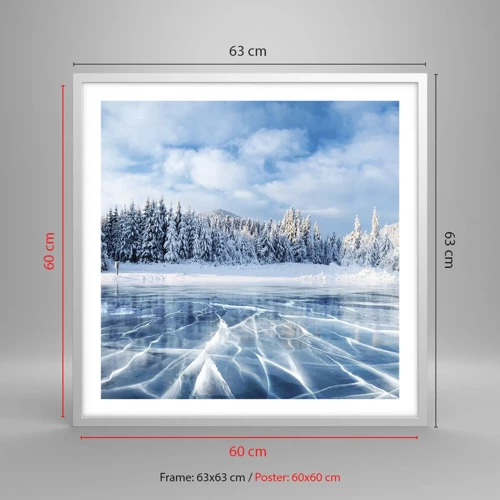 Poster in white frmae - Dazling and Crystalline View - 60x60 cm