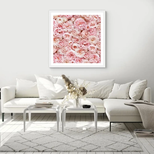 Poster in white frmae - Decked with Roses - 60x60 cm