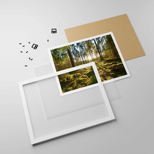 Poster in white frmae - Deep in the Forest - 70x50 cm