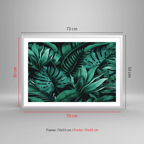 Poster in white frmae - Depth of Tropical Green - 70x50 cm