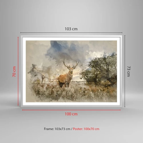 Poster in white frmae - Dignity - Strength - Majesty - 100x70 cm