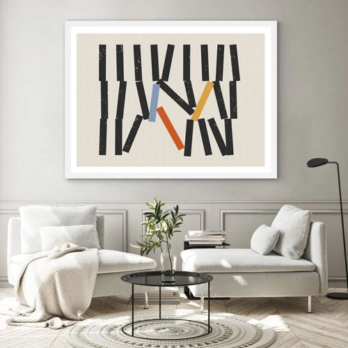 Poster in white frmae - Domino - Composition - 91x61 cm