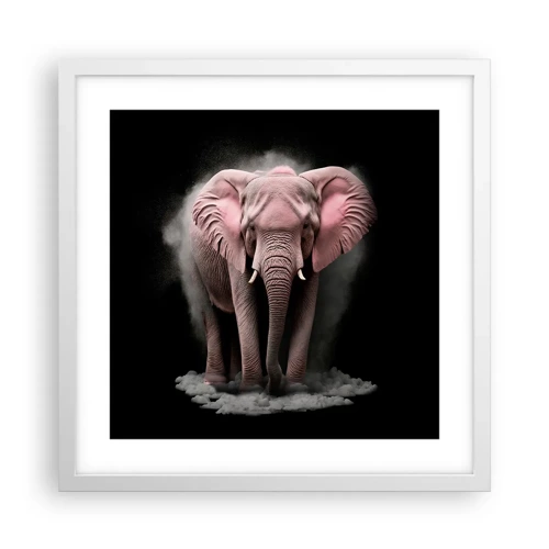 Poster in white frmae - Don't Think About a Pink Elephant! - 40x40 cm