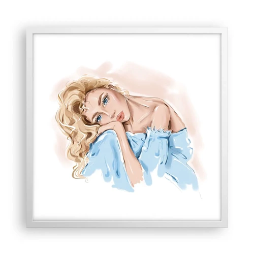 Poster in white frmae - Dreamy in Blue - 50x50 cm